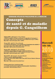 Concepts de santé et de maladie depuis G. Canguilhem Concepts de santé et de maladie depuis G. Canguilhem