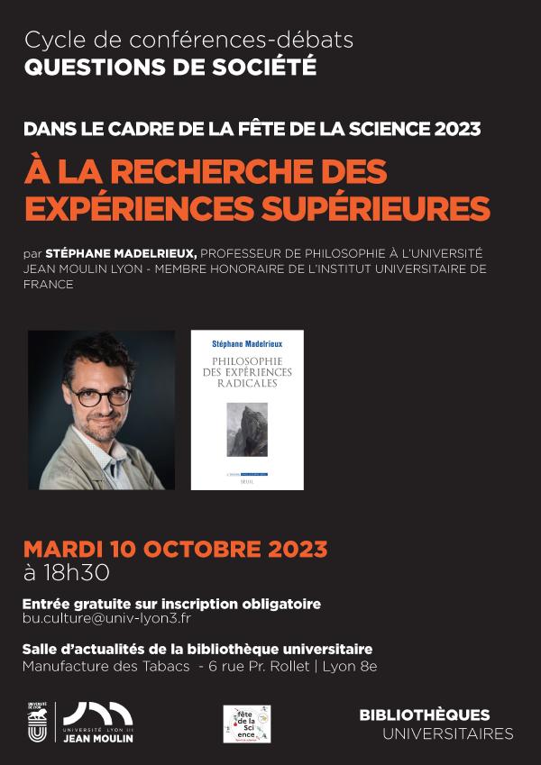 Affiche conference A la recherche des expériences supérieures