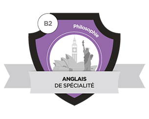 Badge certifiant le niveau B2 en anglais mention philosophie