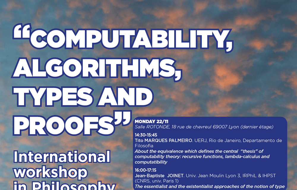 Computability, Algorithms, Types and Proofs
