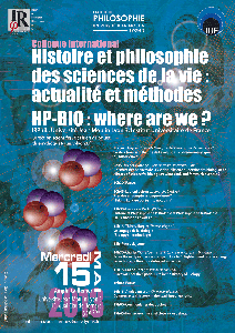 Histoire et philosophie des sciences de la vie : actualité et méthodes - 15 mai 2013