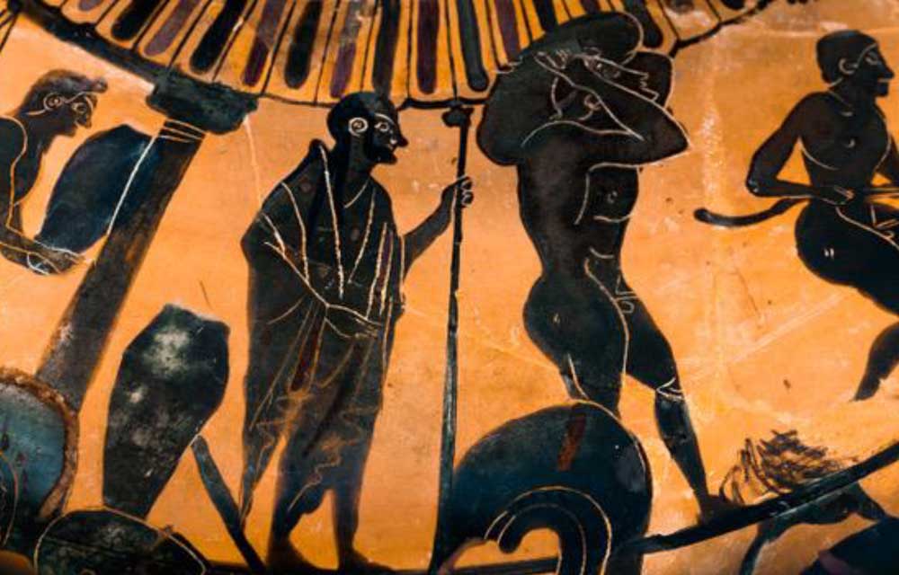 Groupe de Léagros, vase attique vers 510 BC. Scènes dans un atelier de poterie. Munich, Staatliche Antikensammlungen